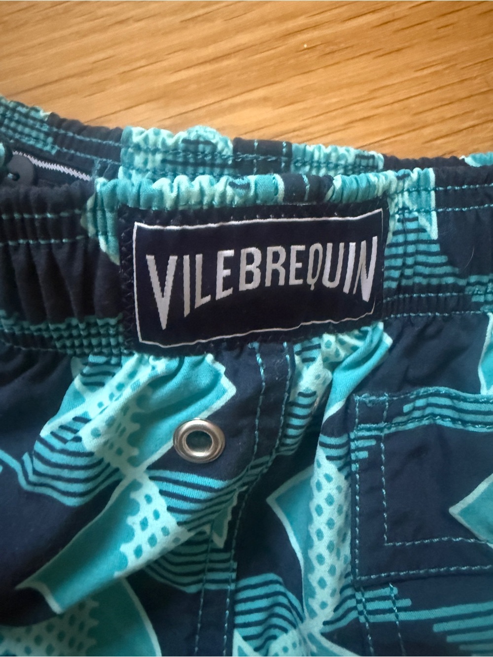 Vilebrequin Navy and Teal Floral Kids Swim Trunks